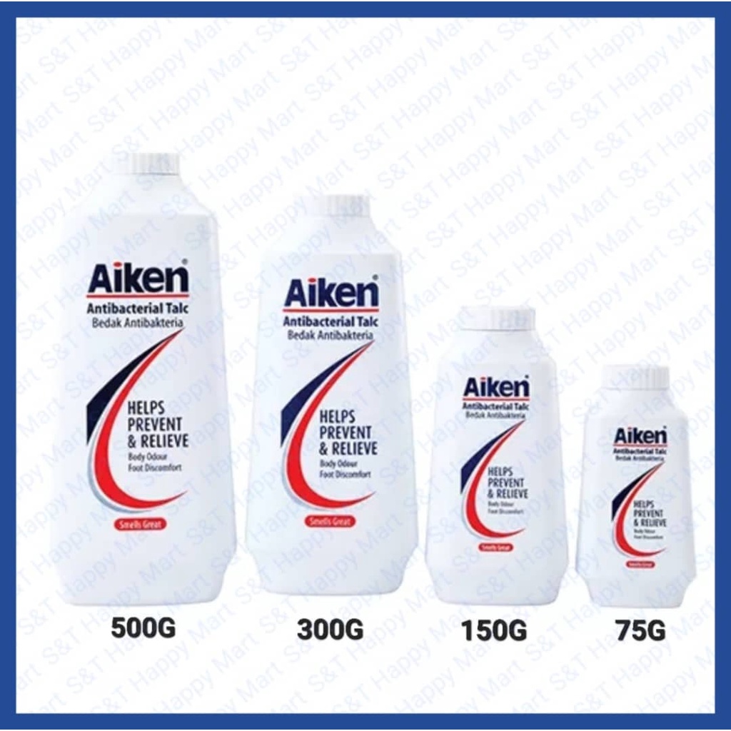 AIKEN Antibacterial Medicated Talcum Power (500g,300g,150g,75g