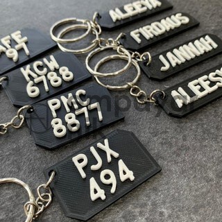 (WHOLESALE) CUSTOM KEYCHAIN NAMA / KEYCHAIN NUMBER PLATE TIMBUL / 3D PRINT / mn99 / mn90 / RC car plate