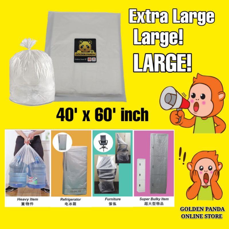 [EXTRA SUPER LARGE] Multipurpose Storage Plastic Bag Transparent 1 Pcs