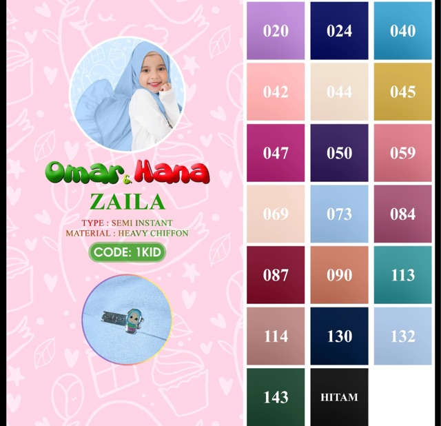 Tudung kanak-kanak, Naelofar Omar&Hana (Semi Instant ...