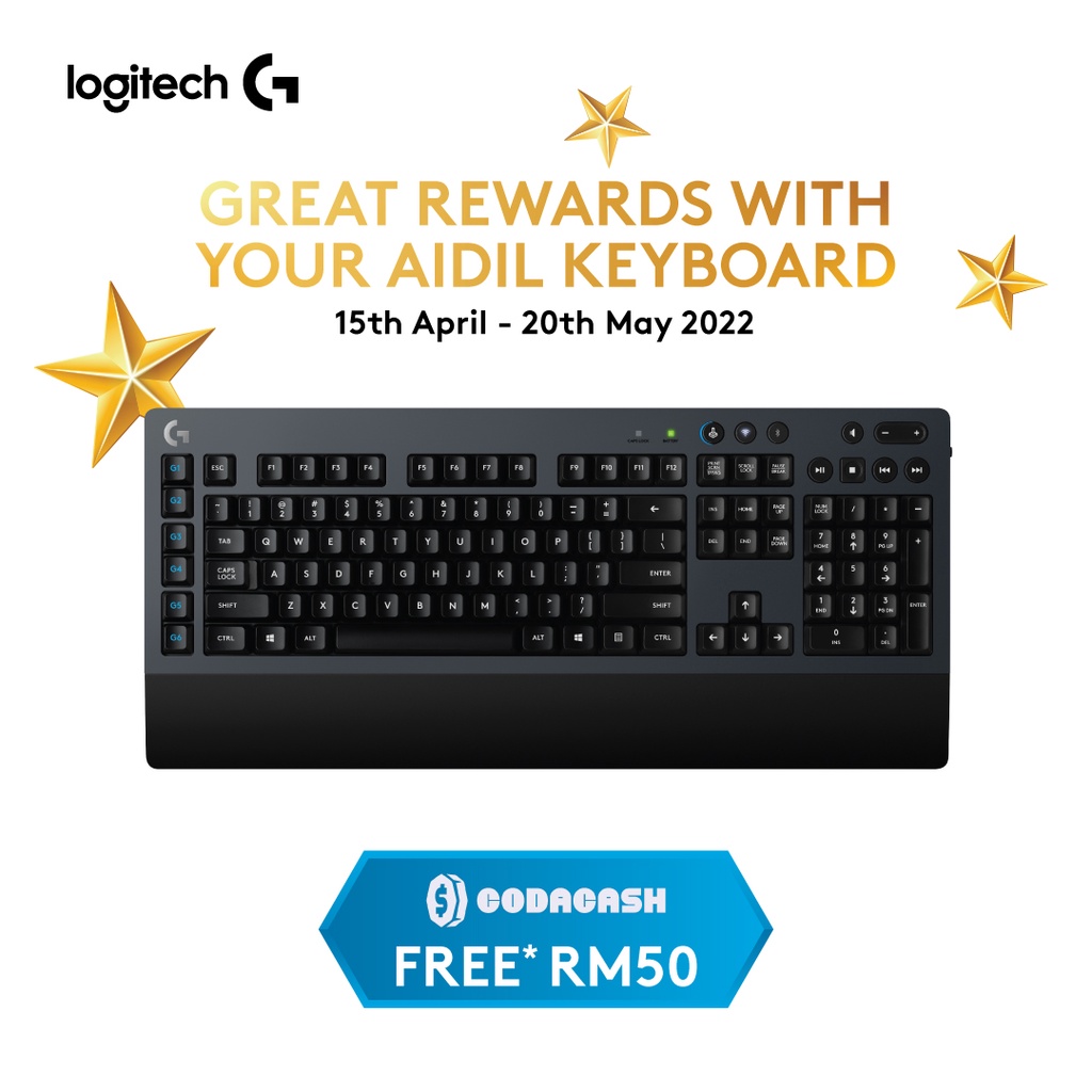 Logitech G613 Wireless Gaming Keyboard Mechanical Keyboard with Lightspeed Technology 920-008402