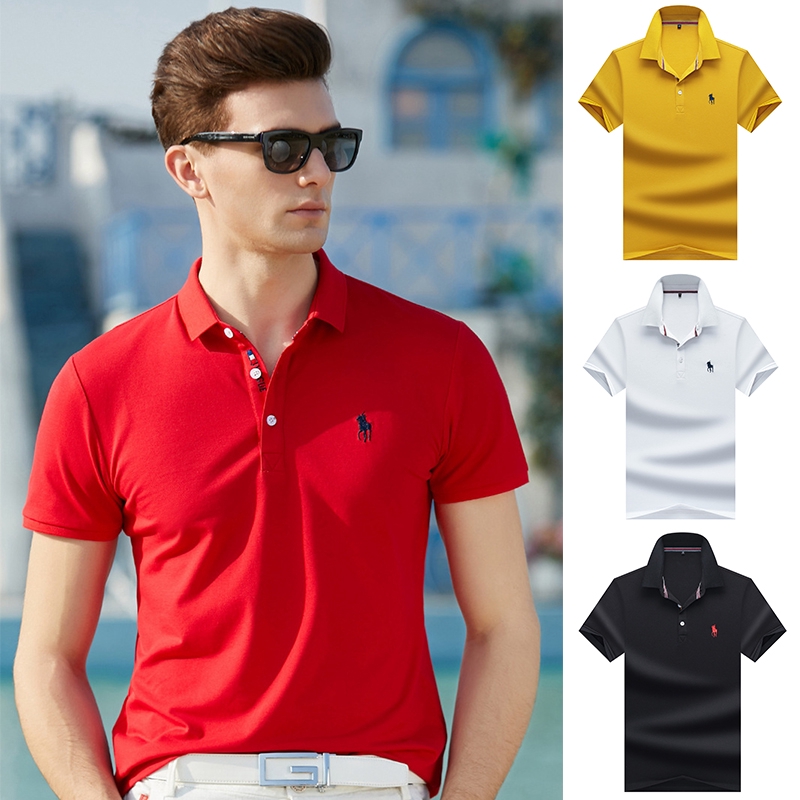 mens red polo t shirt