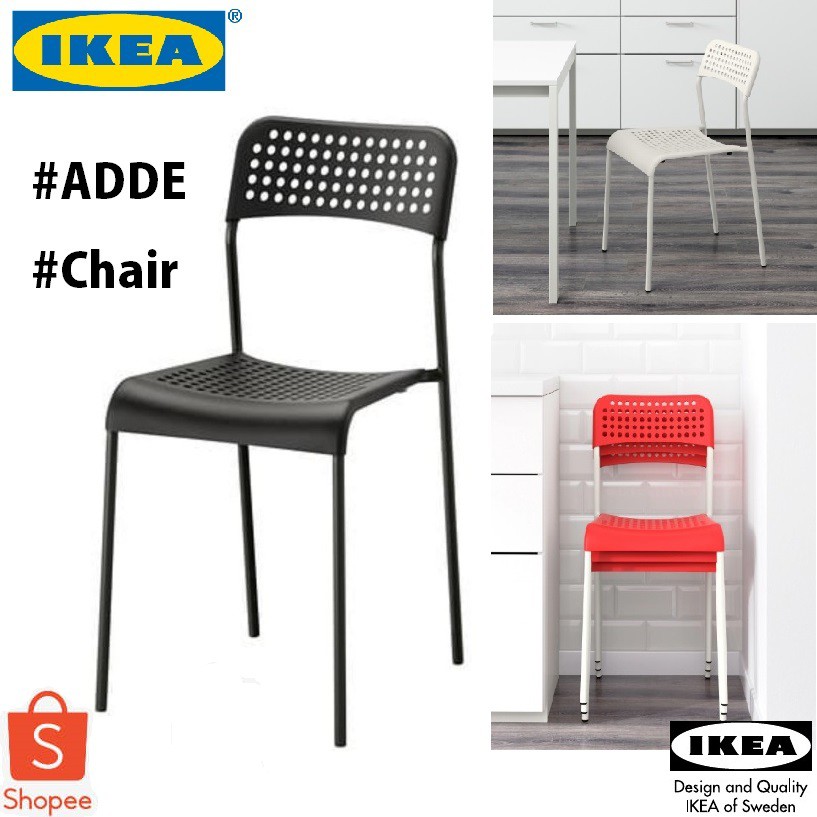 Ikea Adde Chair Black White Grey Red Shopee Malaysia