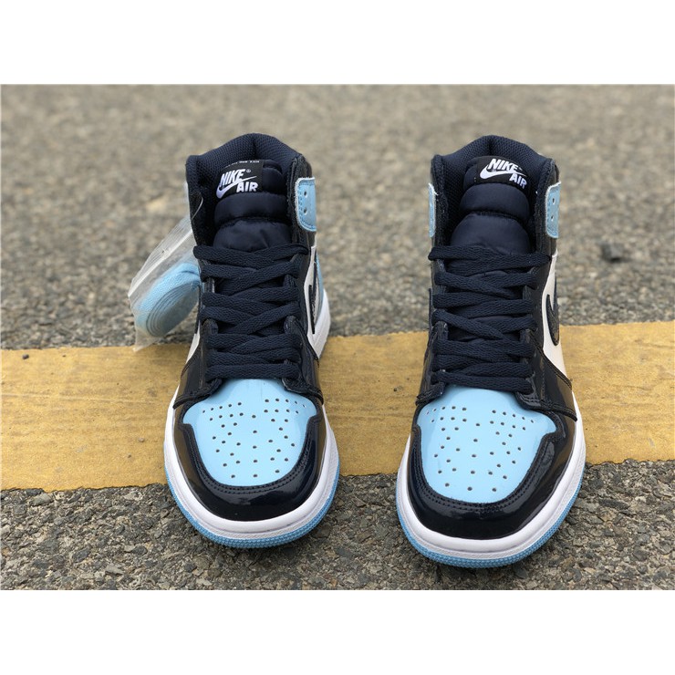 Original Air Jordan 1 Retro High Og Unc Patent Leather Obsidian Blue Chill White Shopee Malaysia