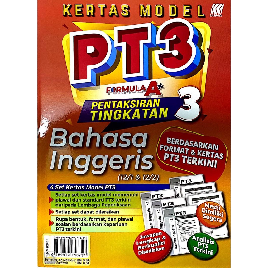 Buy [TNY] Kertas Model PRAPT3 Formula A+ Tingkatan 3 (2020) Sasbadi