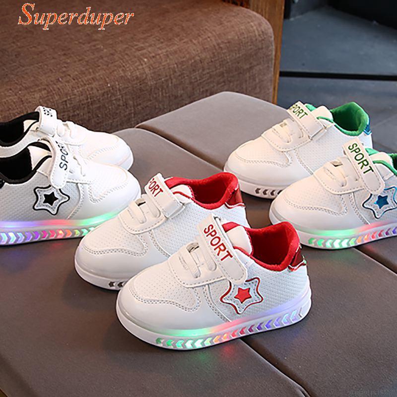 white shoes with lights