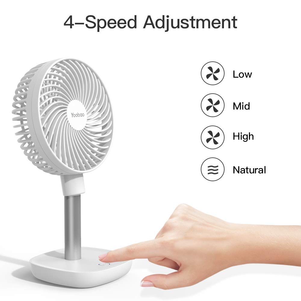 YOOBAO F1 4000mAh Portable Rechargeable Desk Fan Low Noise 4 ...