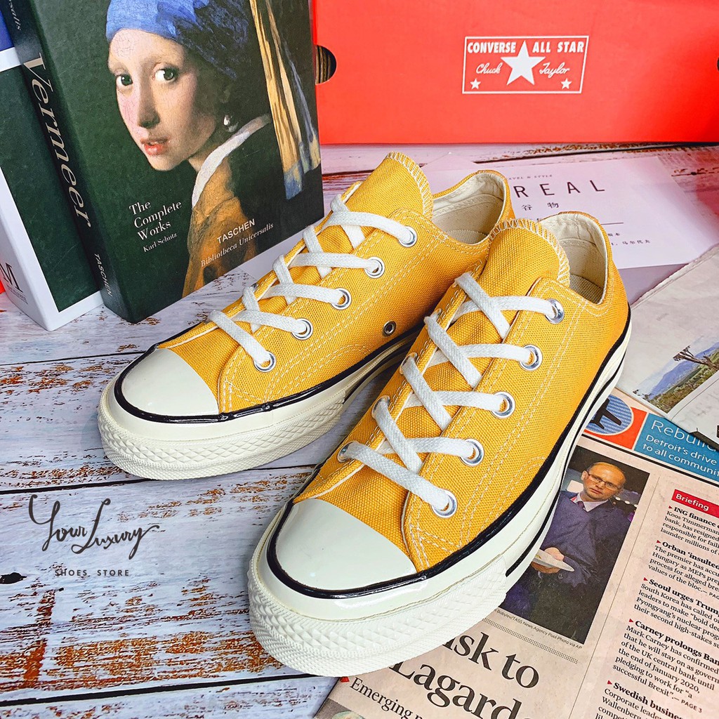 mustard yellow canvas shoes