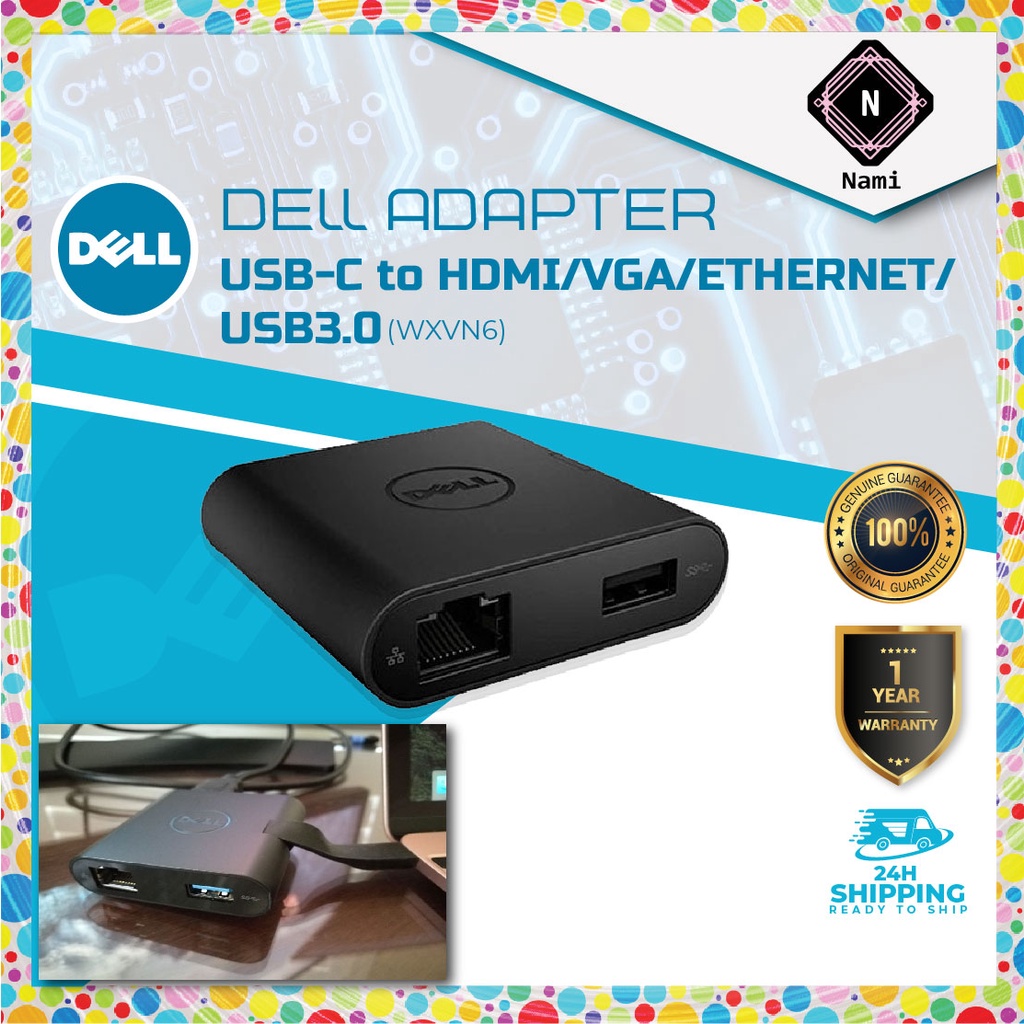 Dell DA200 Adapter-USB-C to HDMI/VGA/Ethernet/USB  Original New | Shopee  Malaysia