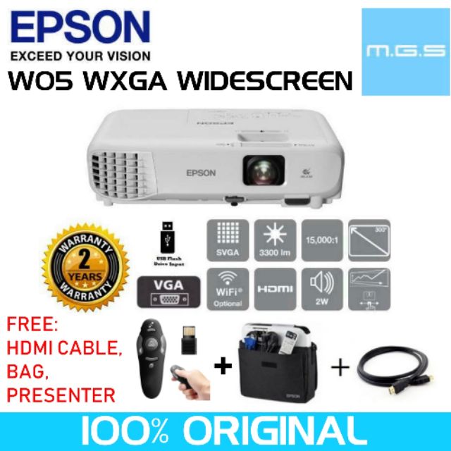 EPSON プロジェクター EB-W05 3300lm WXGA 2.5kg - テレビ/映像機器