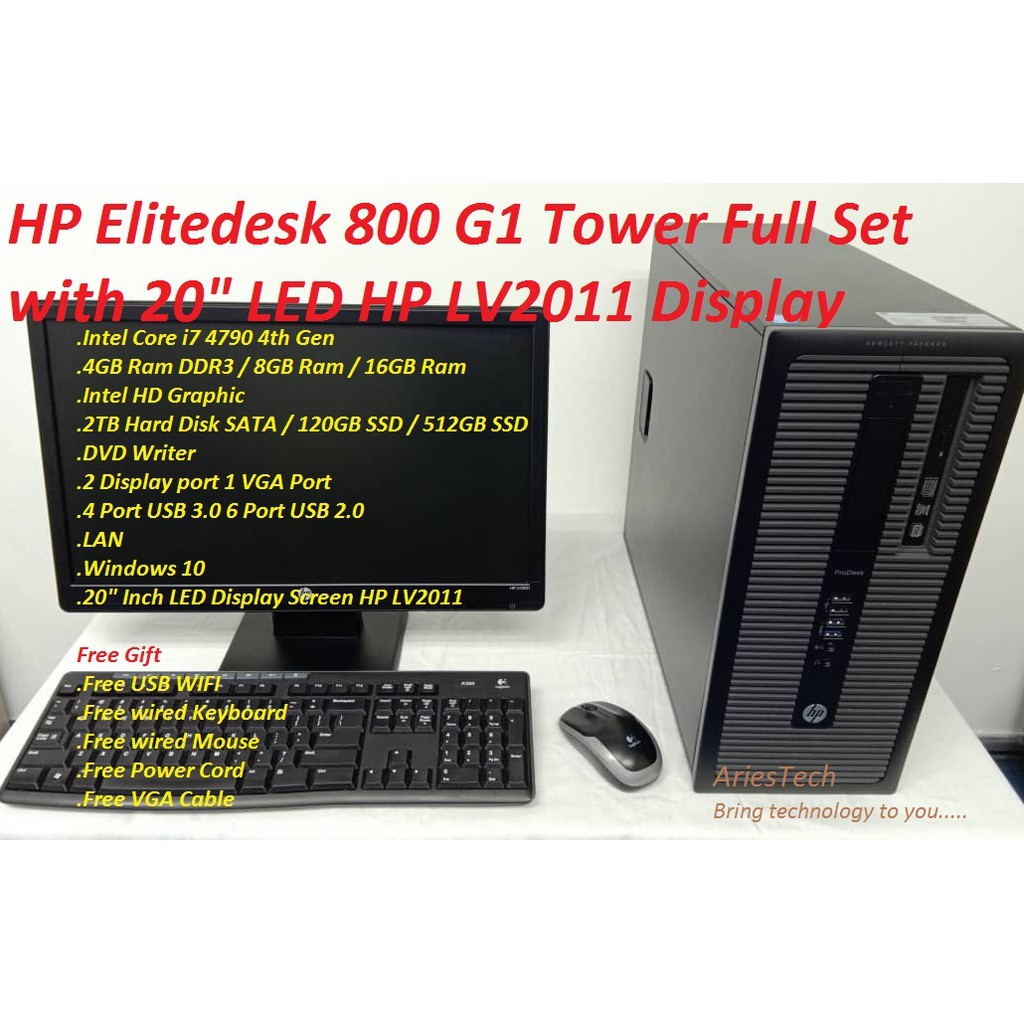 Gaming Pc Intel Core I7 Desktop Core I7 Pc Hp Elitedesk 800 G1 Tower Full Set I7 Cpu Desktop Pc Refurbish Shopee Malaysia