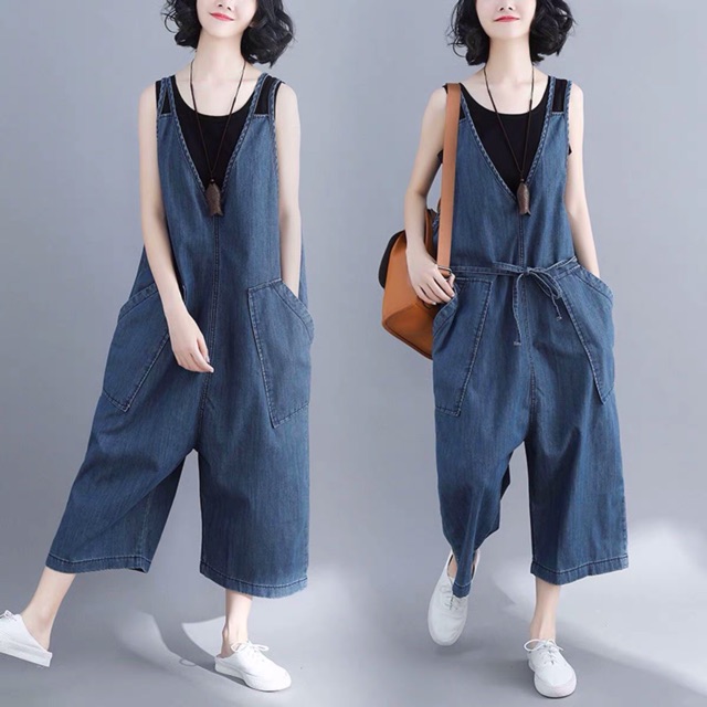 plus size denim playsuit