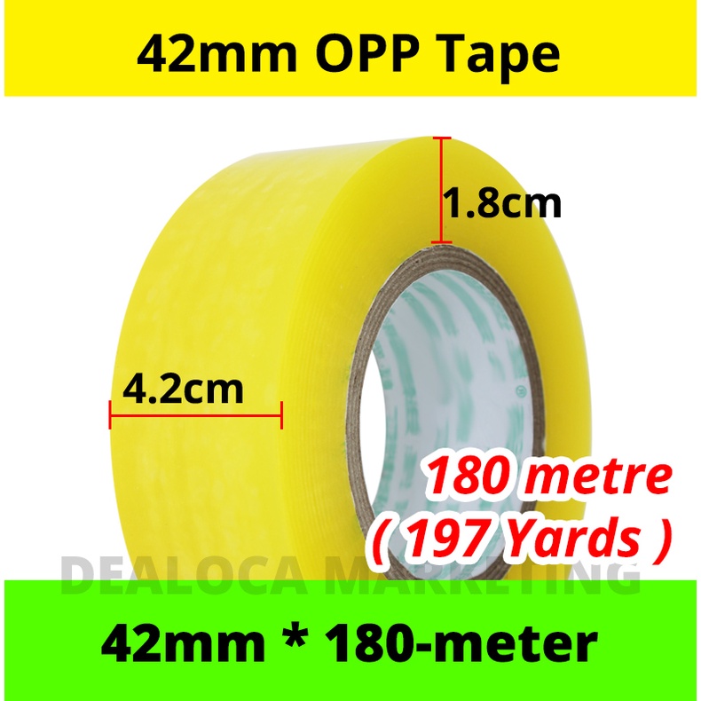 Opp Tape 42mm Thick Opp Tape Clear 4 2cm X 180 Meter Transparent Bopp Tape Packing Adhesive Tapes Packaging Sticky Film Shopee Malaysia
