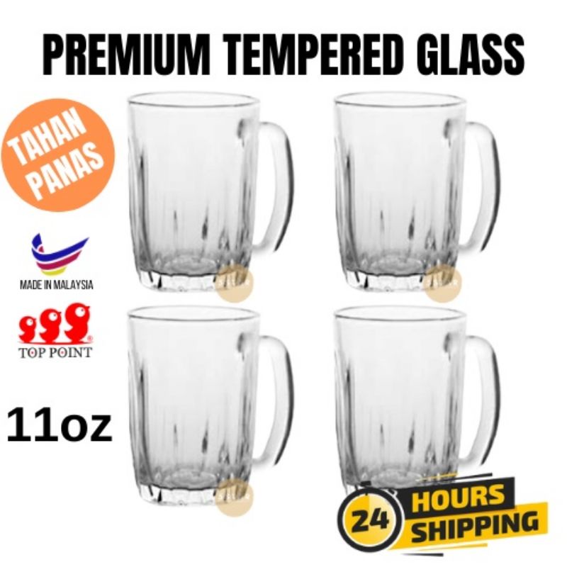 Star Fire 11oz/12oz Tempered Glass Mug Cawan Teh Tarik Mamak Kaca Terbaja Kopi Kopitiam Tea Coffee Restaurant Cup