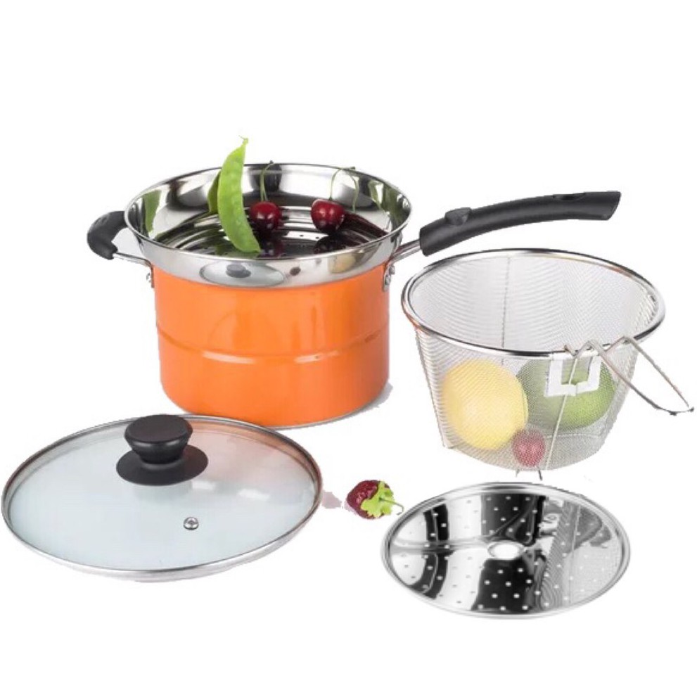 Multifunction Cooking Pot Pan Deep Fry Fryer Steam Stew Pot Pan