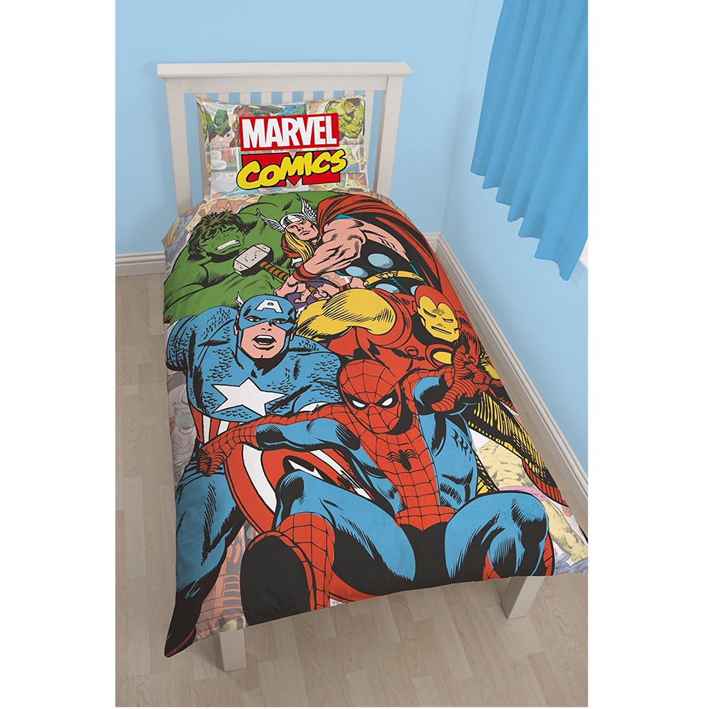 Disney Marvel Comics Justice Single Panel Duvet Set Shopee Malaysia