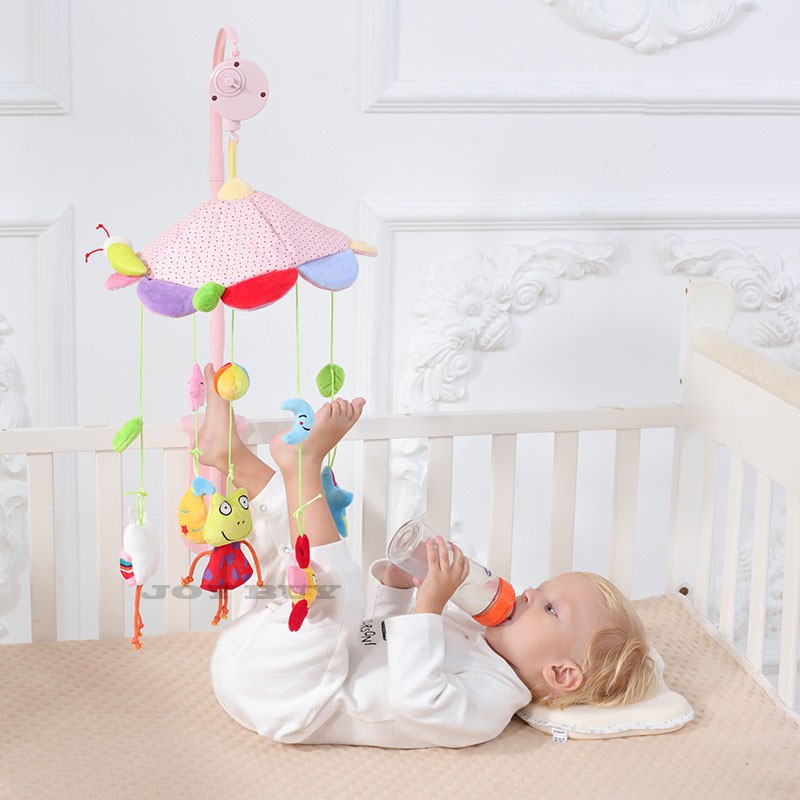 Baby Rotated Crib Musical Mobile Cot Bell Music Box Baby Plush Bed