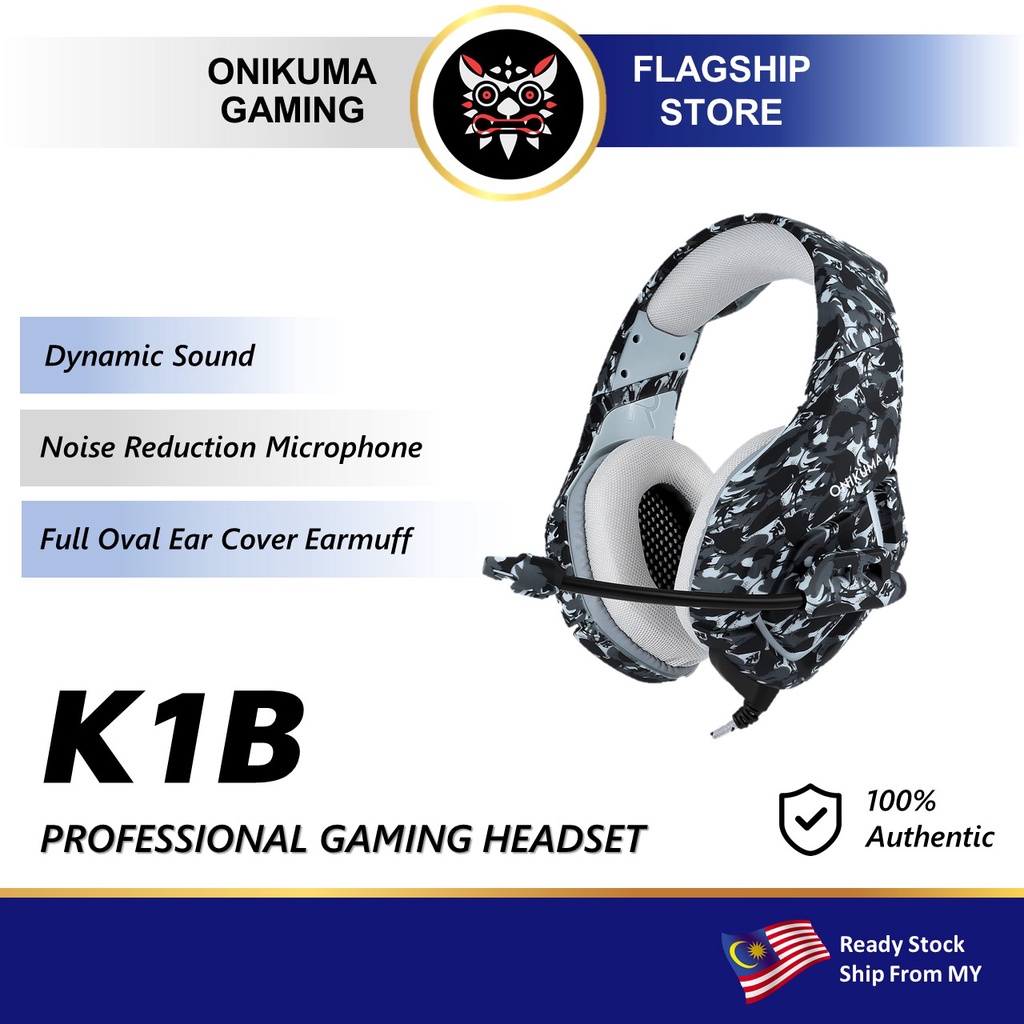 ONIKUMA K1B Camouflage Gaming Headphones Gaming Headset with Noise Reduction Microphone for Smartphone PC Laptop PS Xbox