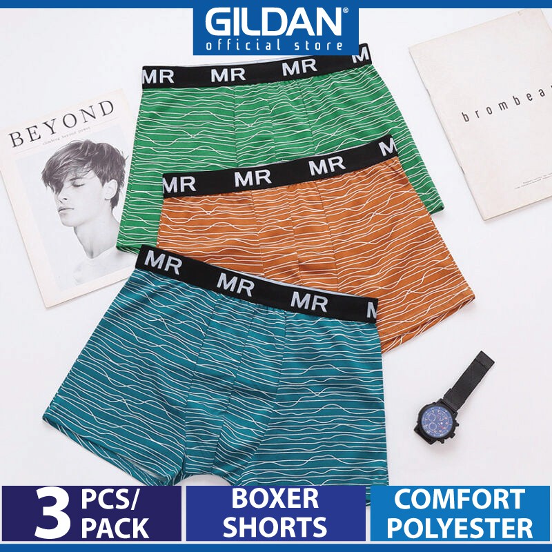 MR FUSION STYLE Boxer Brief Men Underwear Seluar Pendek - Random Design - 3PCS MBX3265