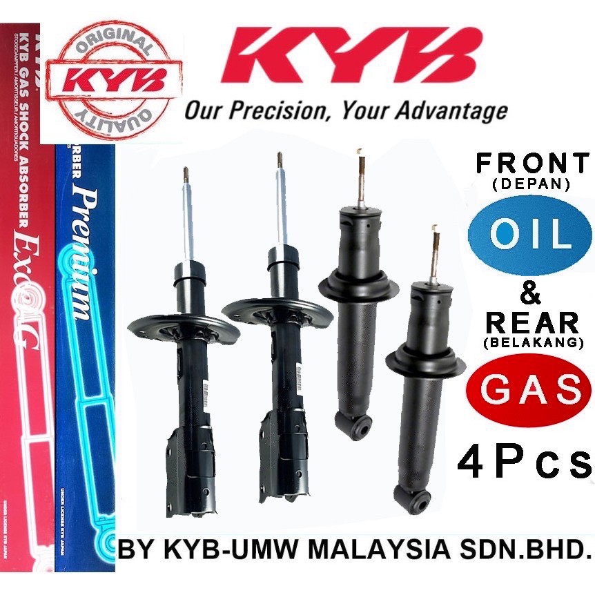 Proton Wira Satria 1 3 1 5 Original Kyb Shock Absorber New Full Set Front Oil Rear Gas Shopee Malaysia