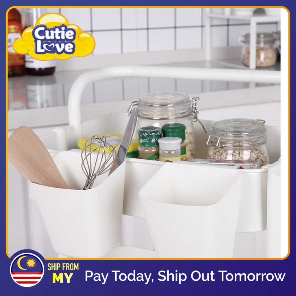 [Ready Stock] Plastic Hanging Cup Storage Similar to Ikea Storage Cup