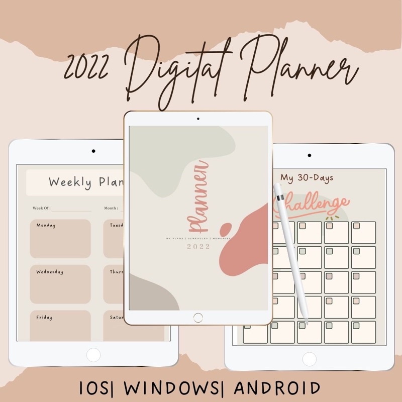 HYPERLINK 2022 Digital Planner Goodnotes Digital Journal Study Planner