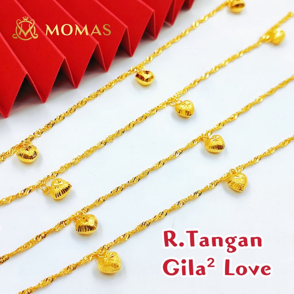 Rantai Tangan Gila Gila Love Emas 916 Tulen Gelang Emas 916 Tulen Love