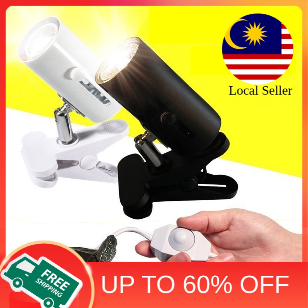 UVB + UVA Reptile Lamp Kit with Clipon Ceramic Light Holder Turtle Basking UV Heating Lamp