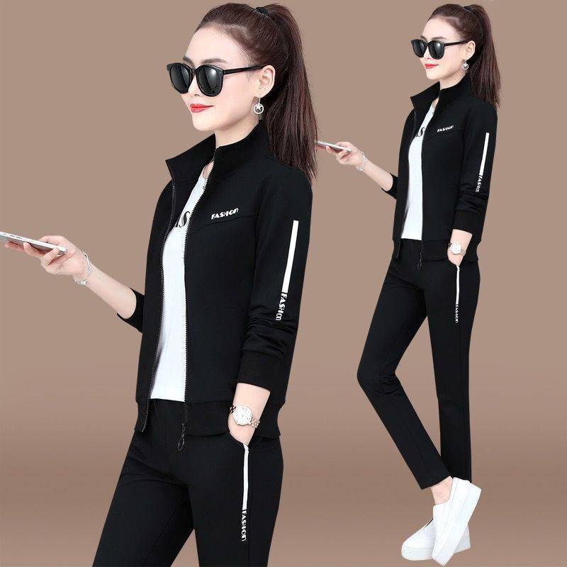 Tracksuit Sports Suit Women Spring And Autumn New Sweater Three Piece Fashion Plus Size Korean Loose Running Casual Wear Shopee Malaysia