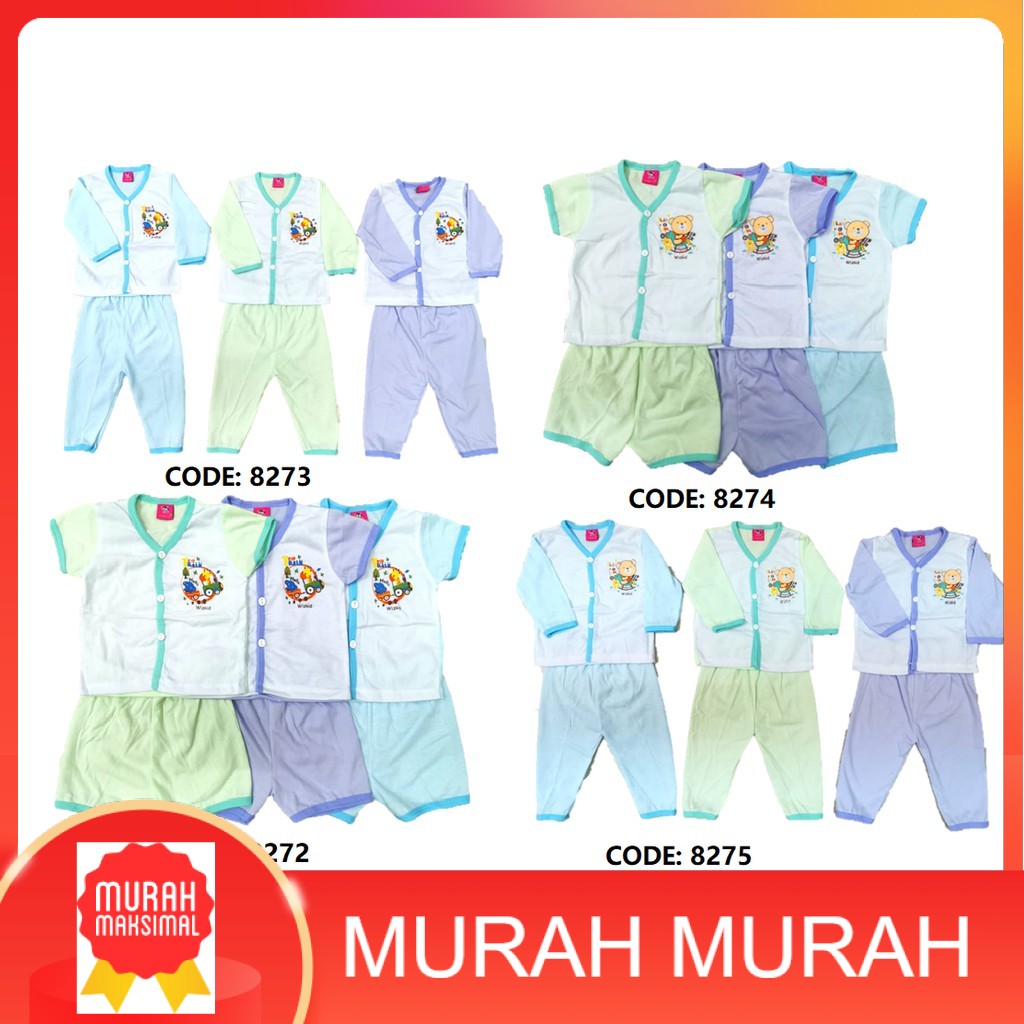 3 PSG HELAI BAJU BABY INFANT SUIT 3 IN 1 SET 0  6 BULAN SUMMER FASHION