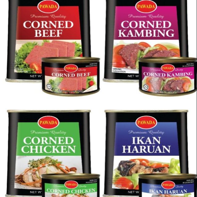 Corned Chicken Beef Mutton 340g Halal Pawada