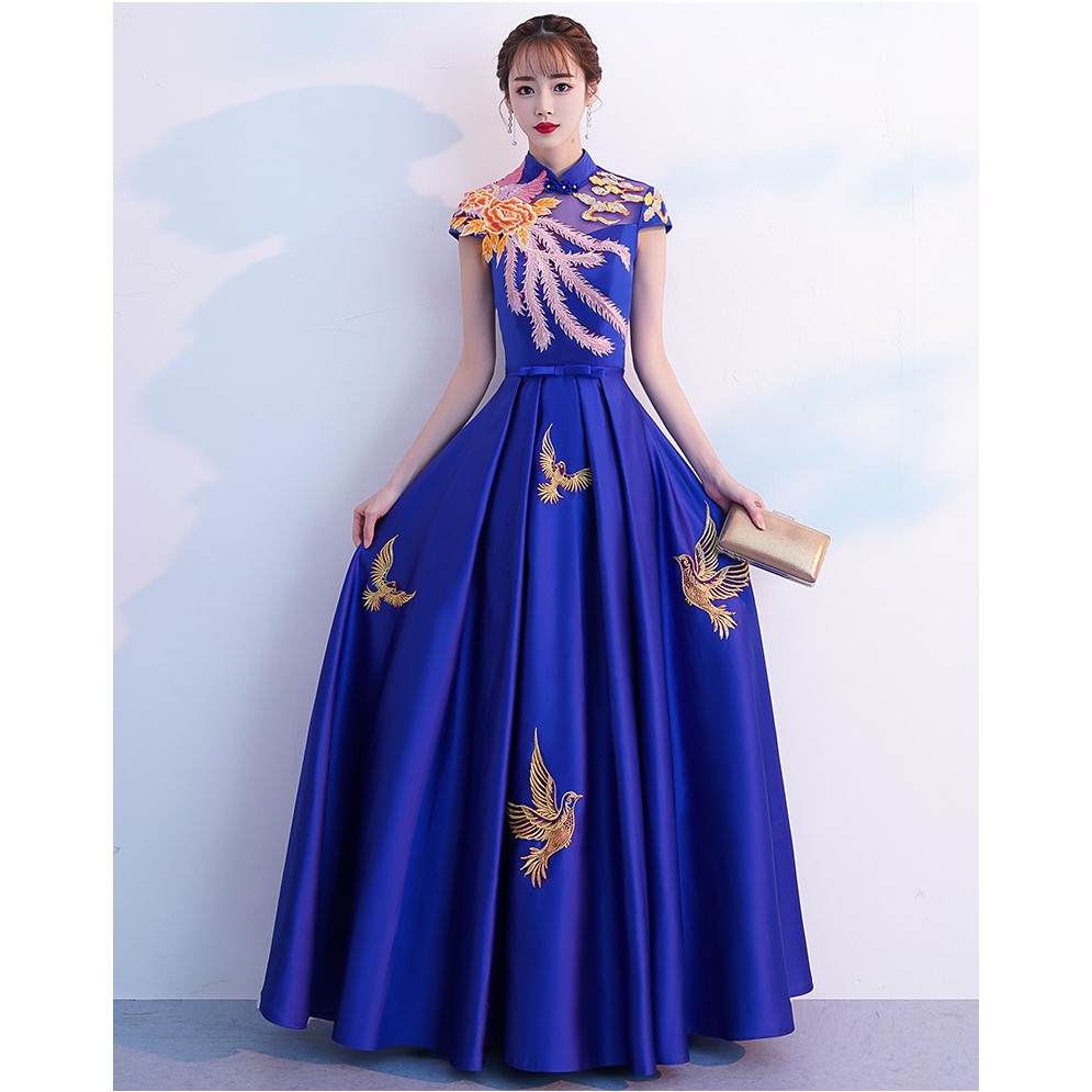 royal blue chinese dress