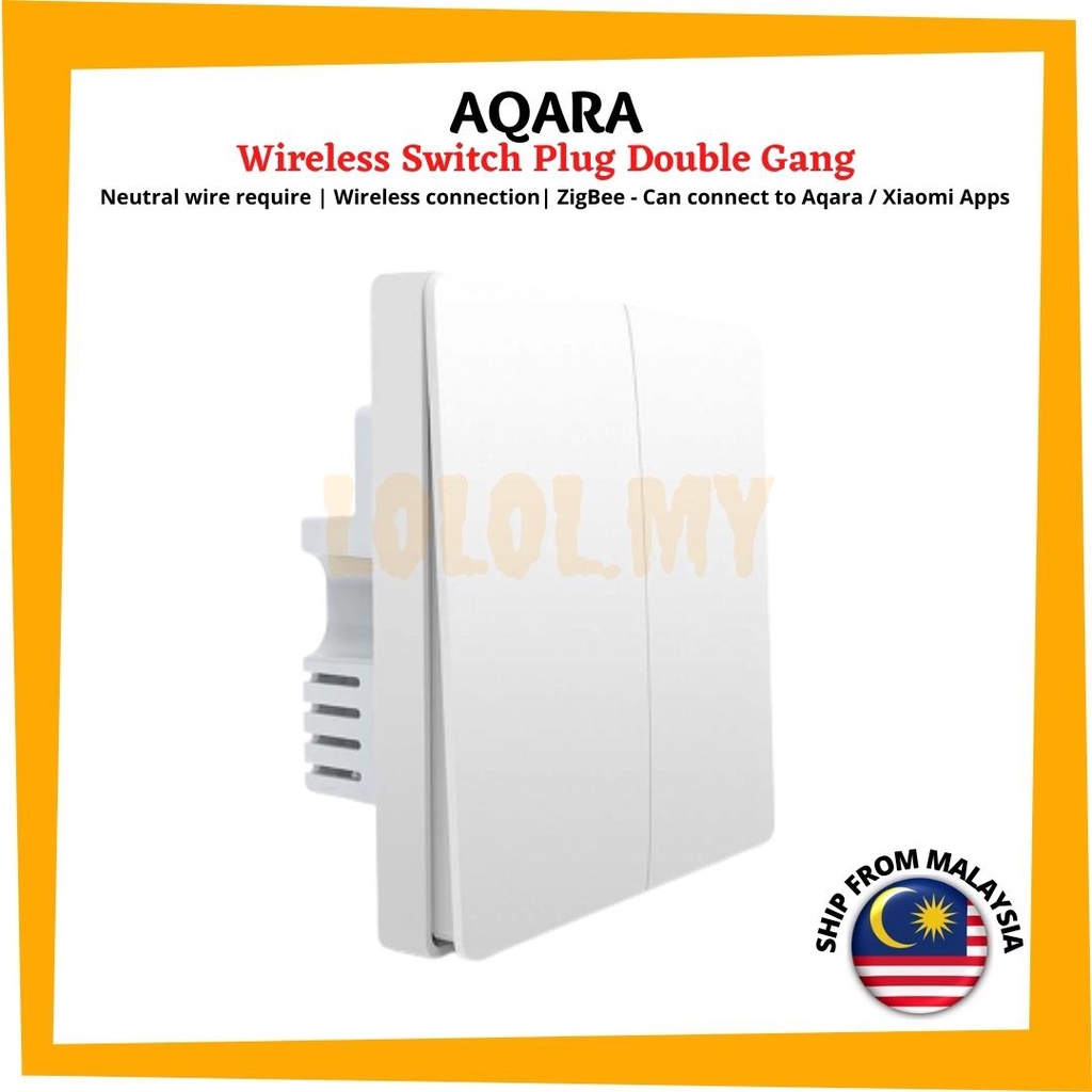 Aqara Smart Home Wireless Switch Plug Double Gang ZigBee Zero Fire