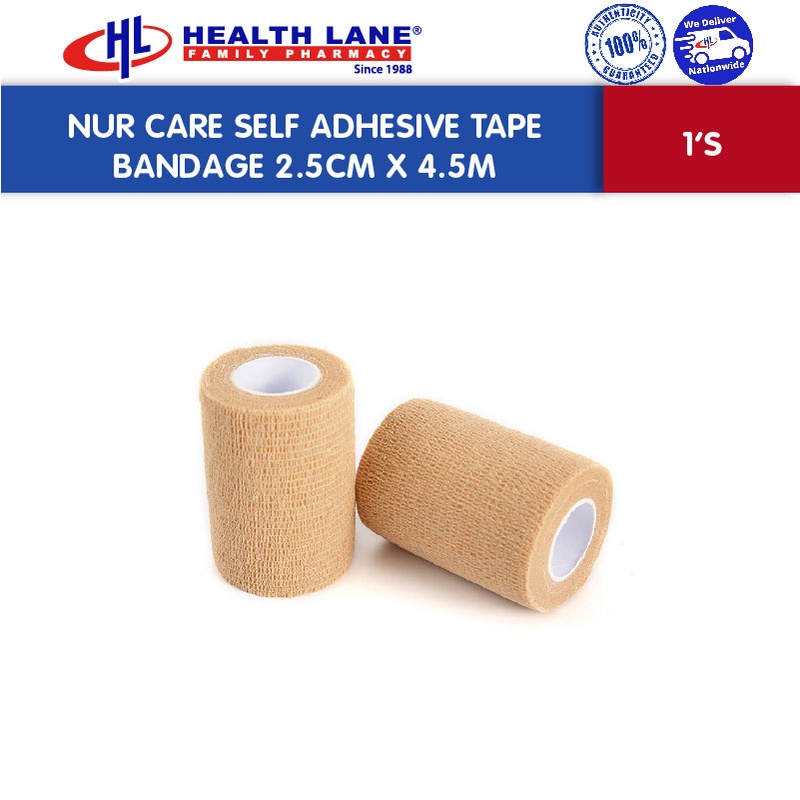 NUR CARE SELF ADHESIVE TAPE BANDAGE 2.5CM X 4.5M