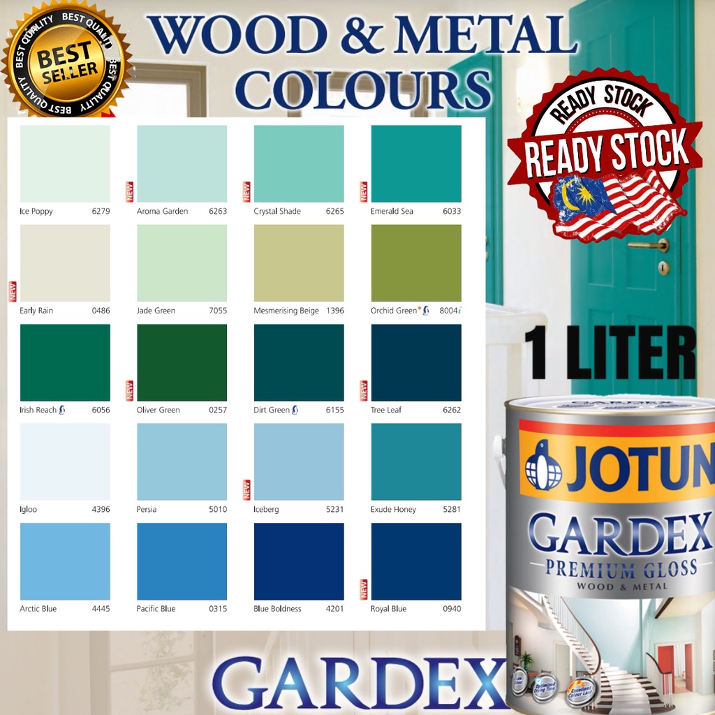 SINAR JOTUN 1 LITER GARDEX PREMIUM GLOSS/ SEMI GLOSS WOOD METAL DOOR