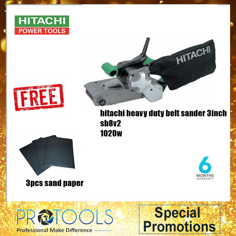 HITACHI SB8V2 BELT SANDER 1020W foc 3 sand paper Shopee Malaysia