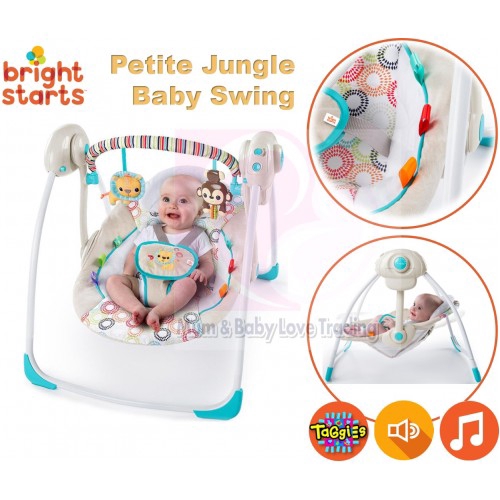 Bright Starts Portable Baby Swing With Whisperquiet Technoloy Petite Jungle