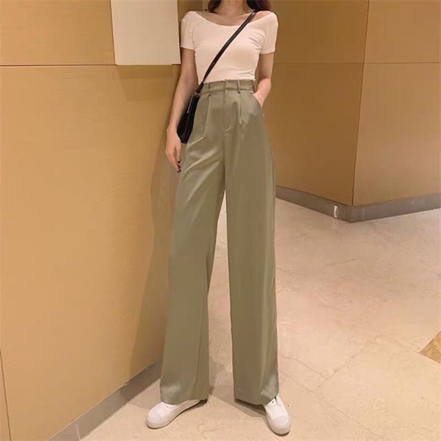 High waist avocado green pants | Shopee Malaysia