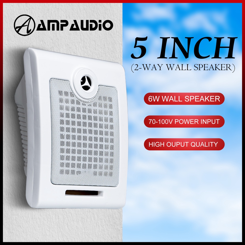 AmpAudio 5" Wall Mount Box Speaker EA17 Pc Shopee Malaysia