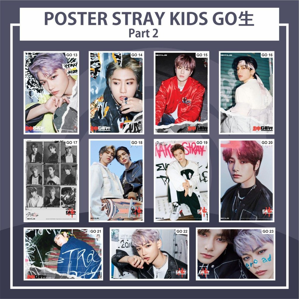 Poster STRAY KIDS GO FELIX HYUNJIN CHANGBIN BANG CHAN HAN LEE KNOW SEUNG MIN I.N K-POP Part.2