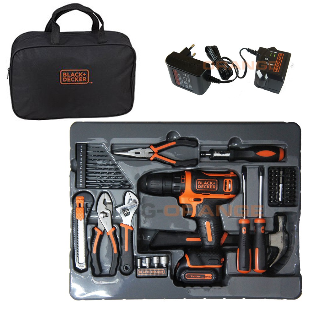 BLACK DECKER BCPK1249C 12V MAX Dill And 42 Piece Home Project Kit Tool Sets 