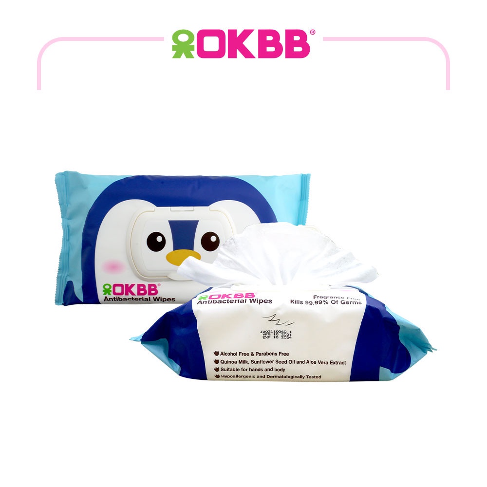 OKBB Baby Wipes 100's (Anti-Bacterial Fragrance Free) BW100A
