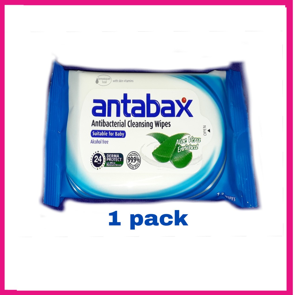 ANTABAX Antibacterial Cleansing Wipes 1 pack (10pcs wipes/pack