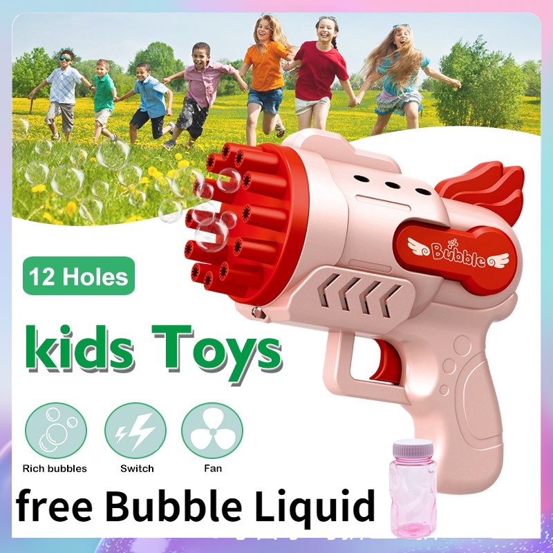 🎁KL STORE✨ 100hole Bubble Gun Gatling Automatic Bubble Machine Bubble Toys Bubble Maker K