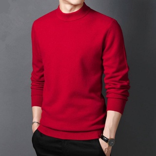 BYWX Men Casual Round Neck Color Block Long Sleeve Slim Fit Pullover Sweater