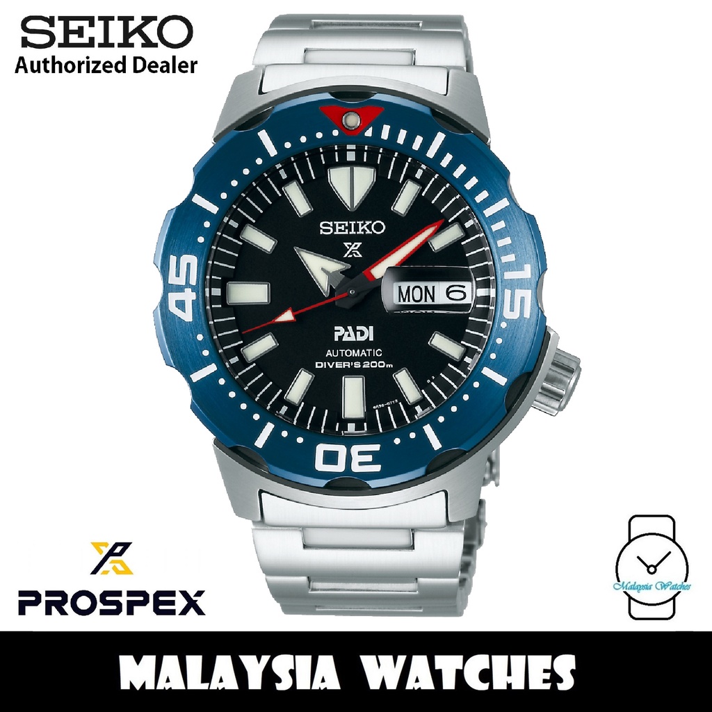 Seiko SRPE27K1 Prospex PADI Monster Divers 200m Automatic Black Dial  Hardlex Crystal Glass Stainless Steel Men's Watch | Shopee Malaysia
