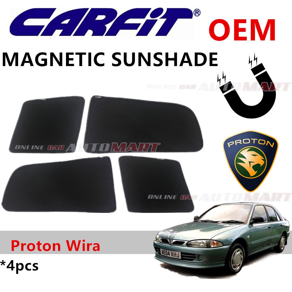 CARFIT OEM Magnetic Custom Fit Sunshade For Proton Wira (4pcs Sets)