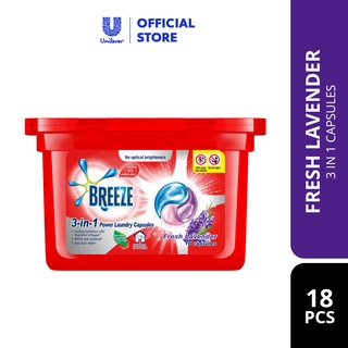Image of Breeze 3in1 Capsule Detergent Fresh Lavender 18's