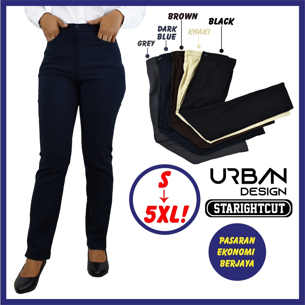 SELUAR SLEK WANITA 3838 STRAIGHT CUT SLACK PANTS WOMEN URBAN DESIGN