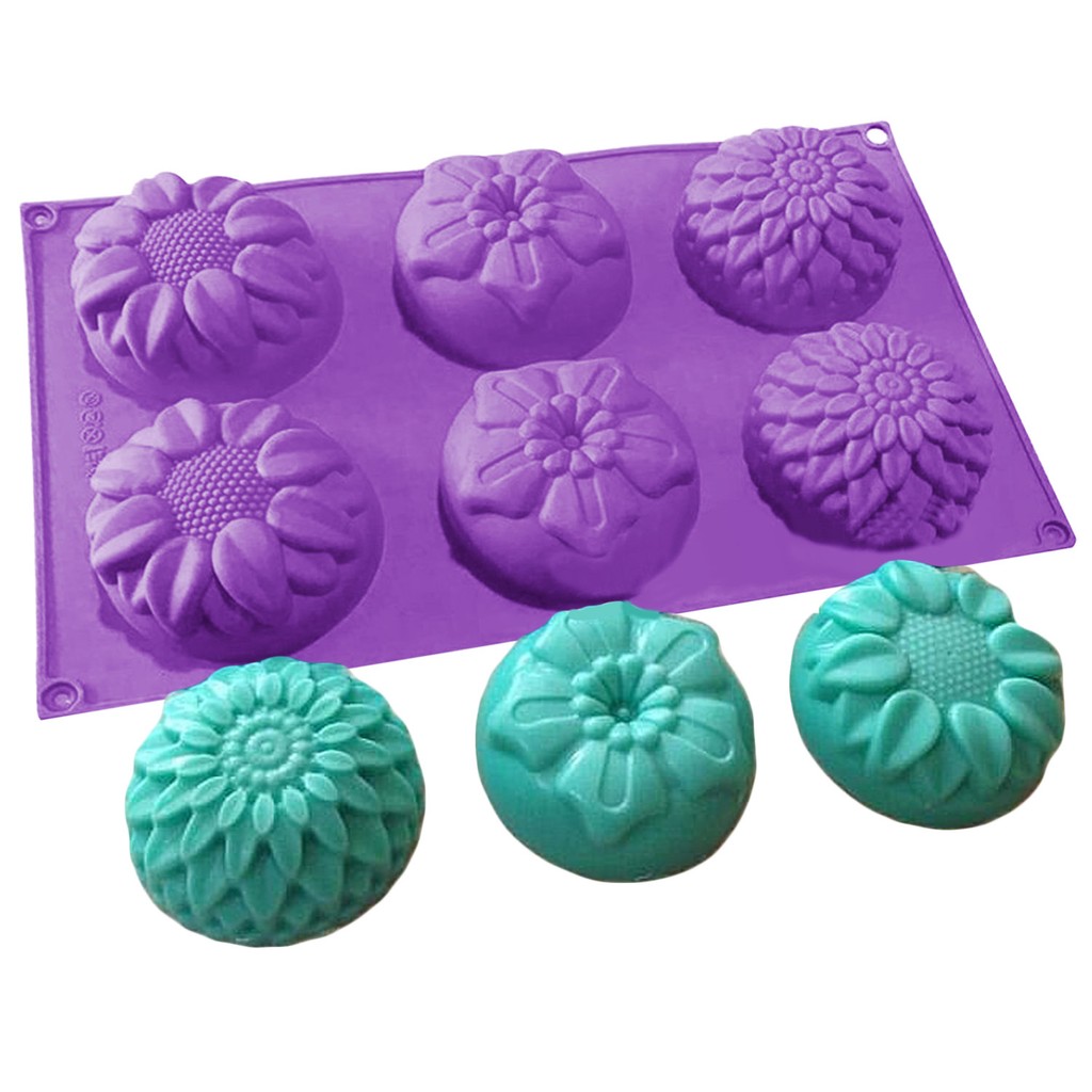 Silicone Soap Mold Flower Pattern Rectangular Handmade Soap Making DIY Mould##